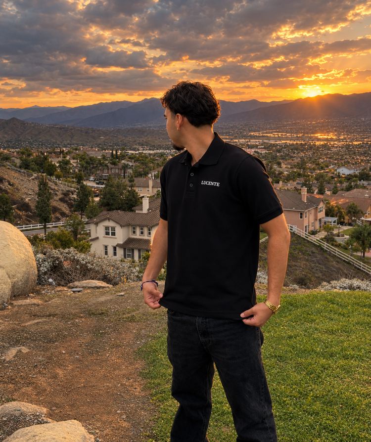 The Lucente polo worn at sunset
